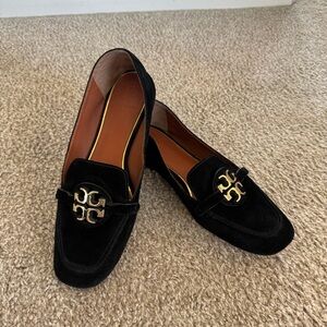 Tory Burch Metal Miller Black Suede Loafer